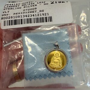 NWT Sterling silver and 24k GOLD by Lambert jewelry Buddha Pendant